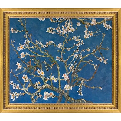 La Pastiche Branches of an Almond Tree in Blossom with Versailles Gold Queen Frame Oil Painting Wall Art, 29"x25"