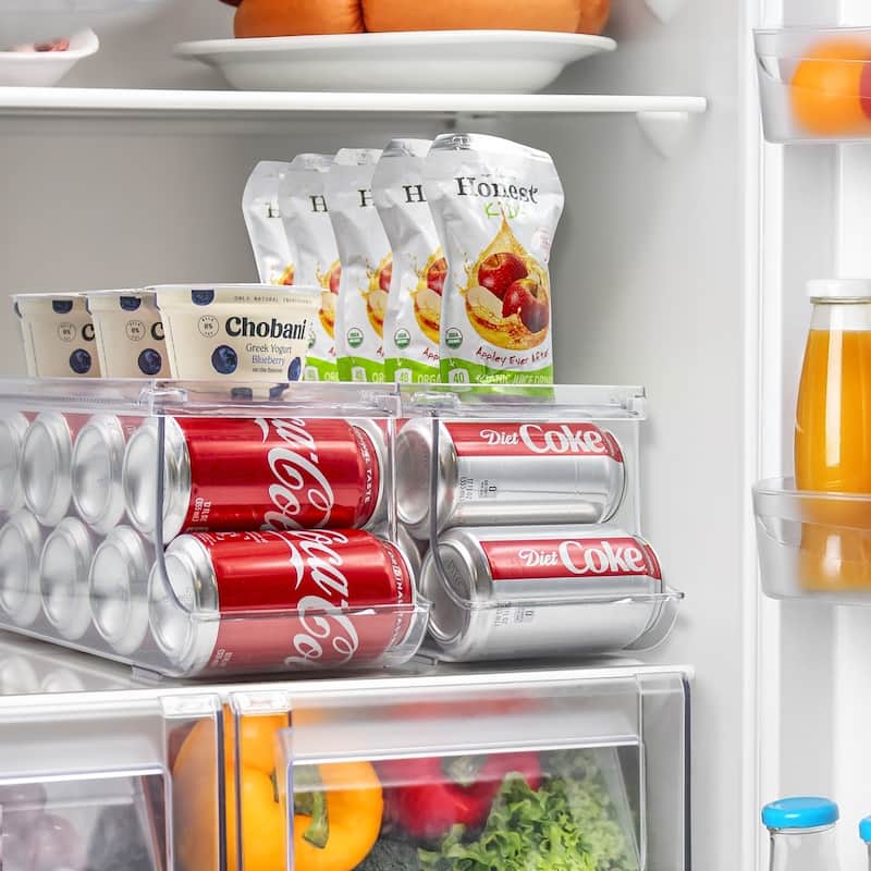 Clear Soda Can Organizer Holder With Lid, 9 cans