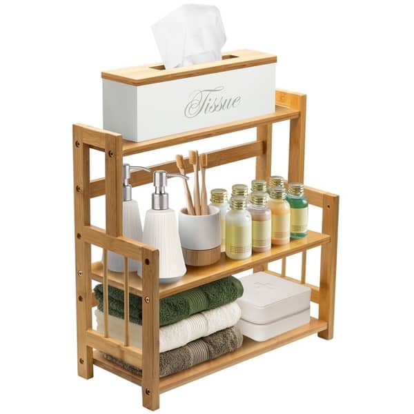 Sorbus Kitchen Countertop Organizer Bamboo Wooden Counter Organizer Bamboo Wooden Counter