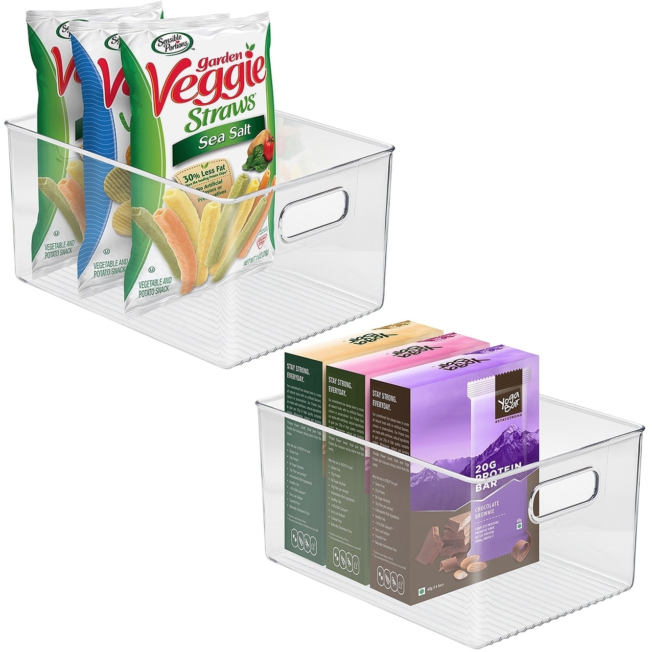 Sorbus Clear Soda Can Organizer Holder with Lid, 9 Cans (2-Pack)