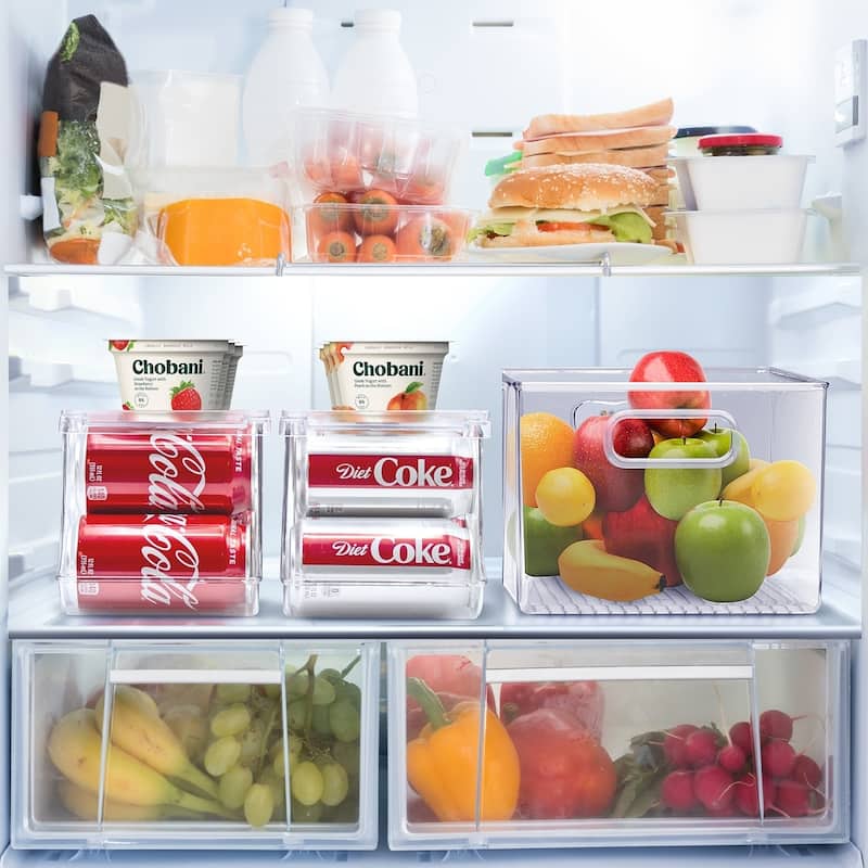 Clear Soda Can Organizer Holder With Lid, 9 cans (2-Pack)