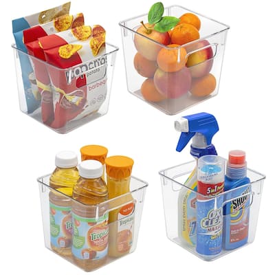 4PK Small Square Fridge Bin With Handle