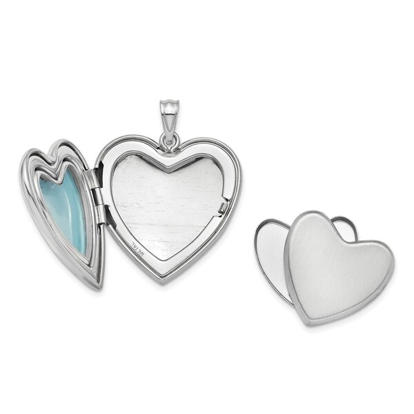 Curata 925 Sterling Silver Rhodium plated 24mm Enameled Rose Ash Holder Love Heart Photo Locket Pendant Necklace Jewelry Gifts f Curata 925 Sterling Silver Rhodium plated 24mm Enameled Rose Ash Holder Love Heart Photo Locket Pendant Necklace Jewelry Gifts f