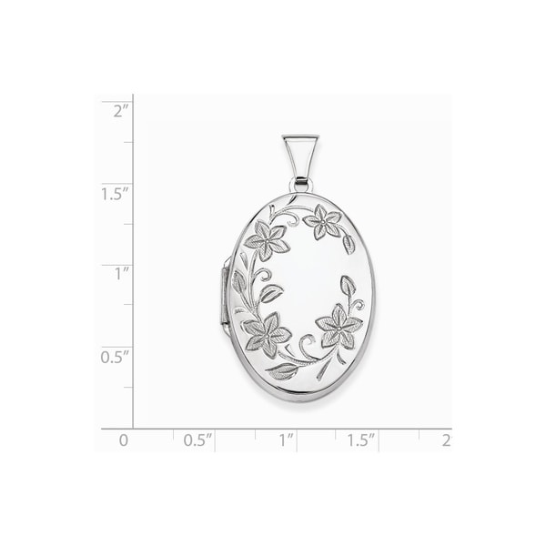 Holds 6 Photos 925 Sterling Silver Polished /& Patterend Scroll Oval Locket Charm Pendant