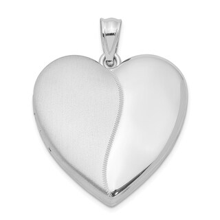 925 Sterling Silver Polished Heart Red CZ Charm Pendant 31mm x 18mm