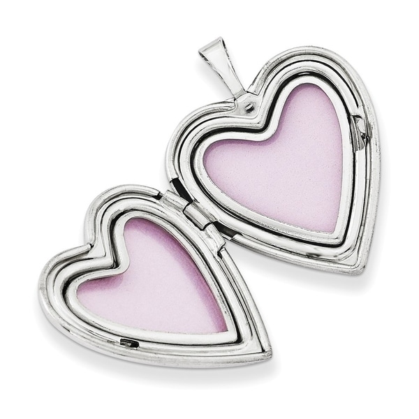 Sterling Silver 20mm Textured /& Polished Swirl Heart Locket