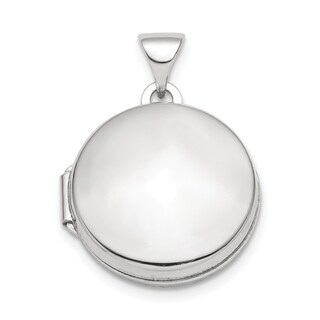 Sterling Silver Rhodium-plated Polished 32mm 2-Frame Oval Locket