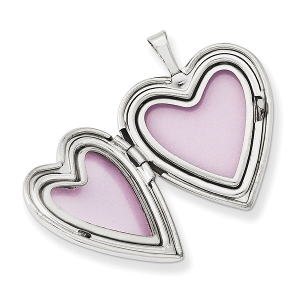 Sterling Silver 20mm Textured /& Polished Swirl Heart Locket