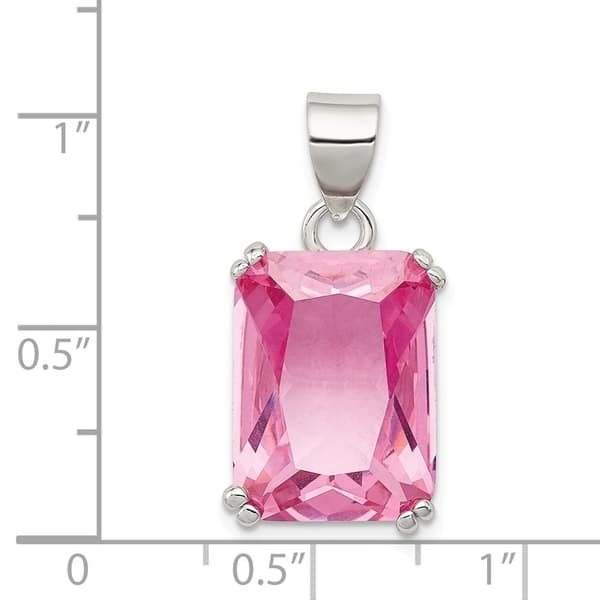 Cubic Zirconia Pendant 925 Sterling Silver Polished With CZ