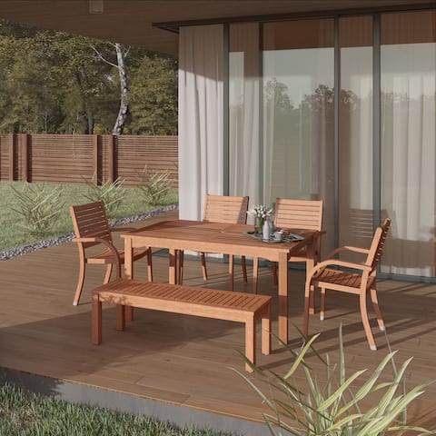 Popham Eucalytpus 6-piece Patio Dining Set by Havenside Home