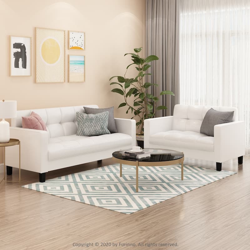 Furinno Brive Contemporary Tufted 3-Seater Sofa