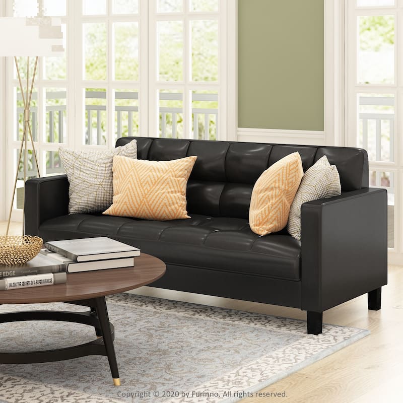 Furinno Brive Contemporary Tufted 3-Seater Sofa