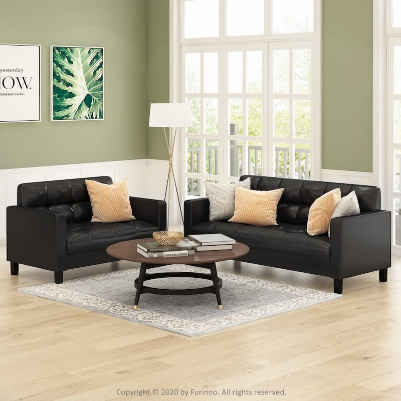 Furinno Brive Contemporary Tufted 3-Seater Sofa