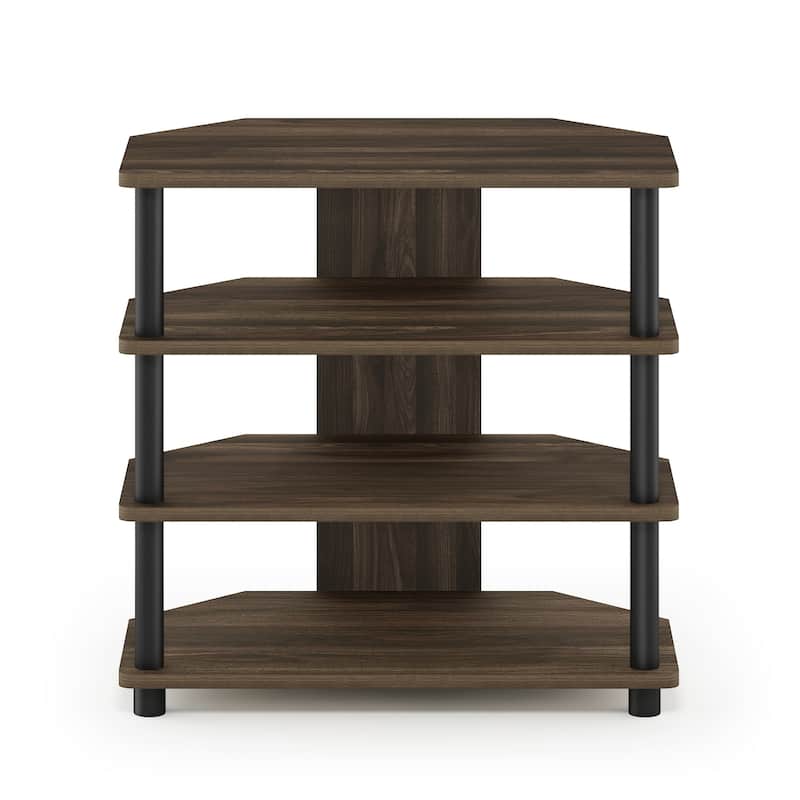 Furinno Turn-N-Tube Easy Assembly 4-Tier Petite TV Stand - Columbia Walnut/Black