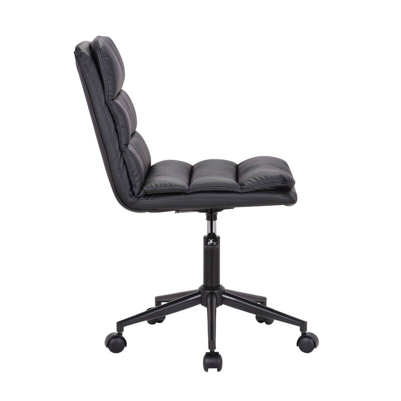Porthos Home Egon Swivel Office Chair, PU Leather Upholstery, Armless