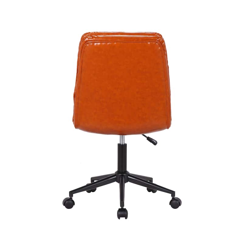 Porthos Home Egon Swivel Office Chair, PU Leather Upholstery, Armless