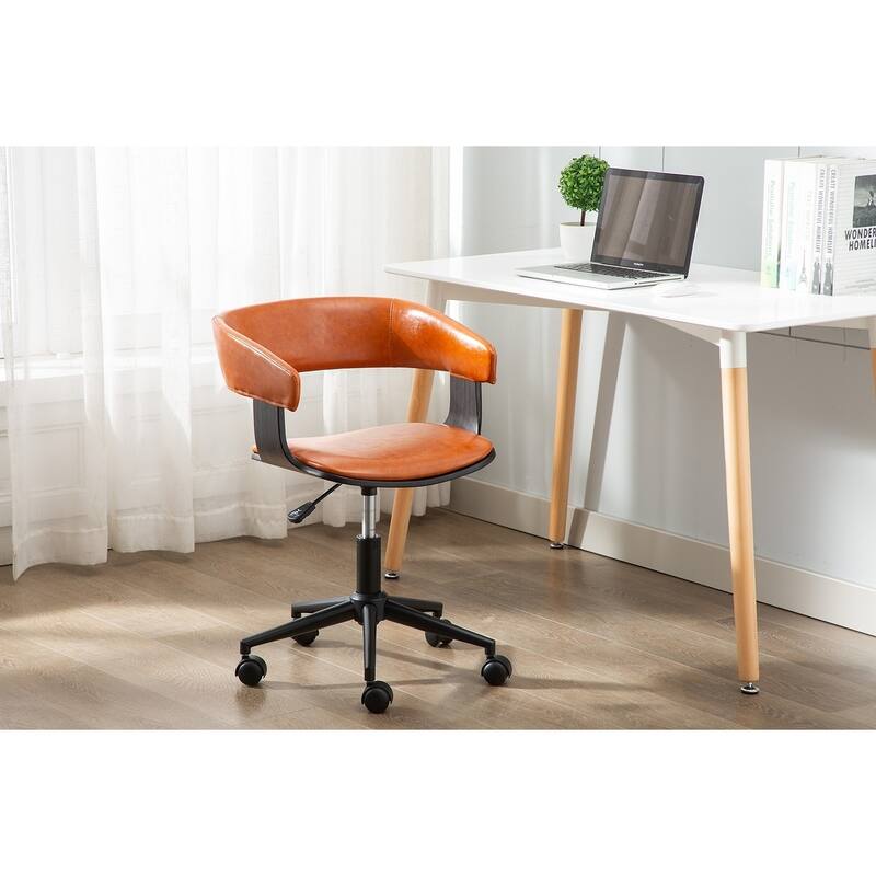Porthos Home Adjustable Friso Swivel Office Chair, PU Leather