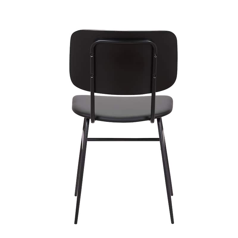 Porthos Home Edsel Set of 2 Dining Chairs, PU Leather, Steel Frame