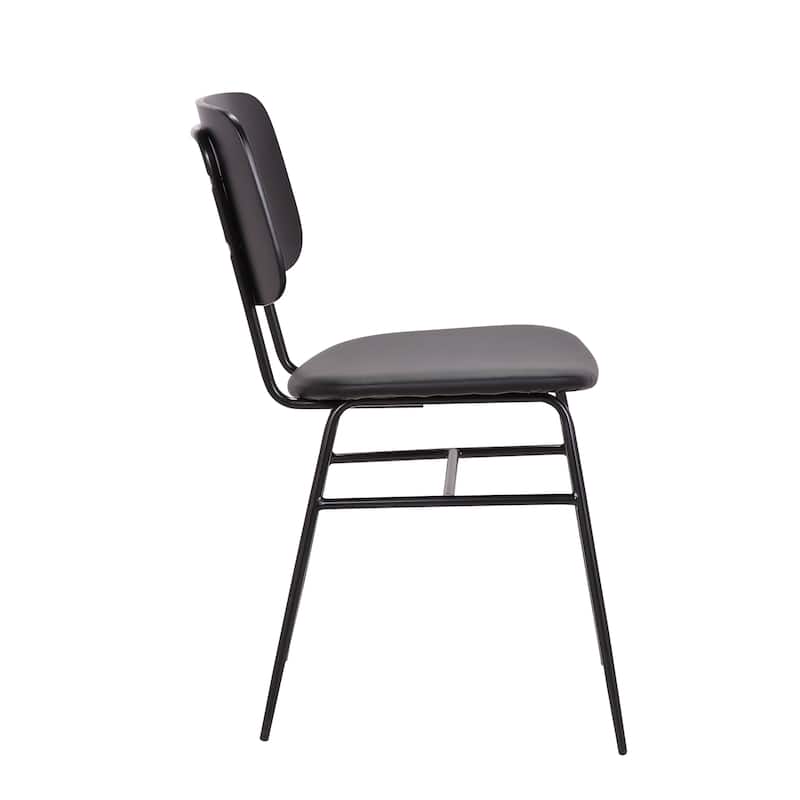Porthos Home Edsel Set of 2 Dining Chairs, PU Leather, Steel Frame