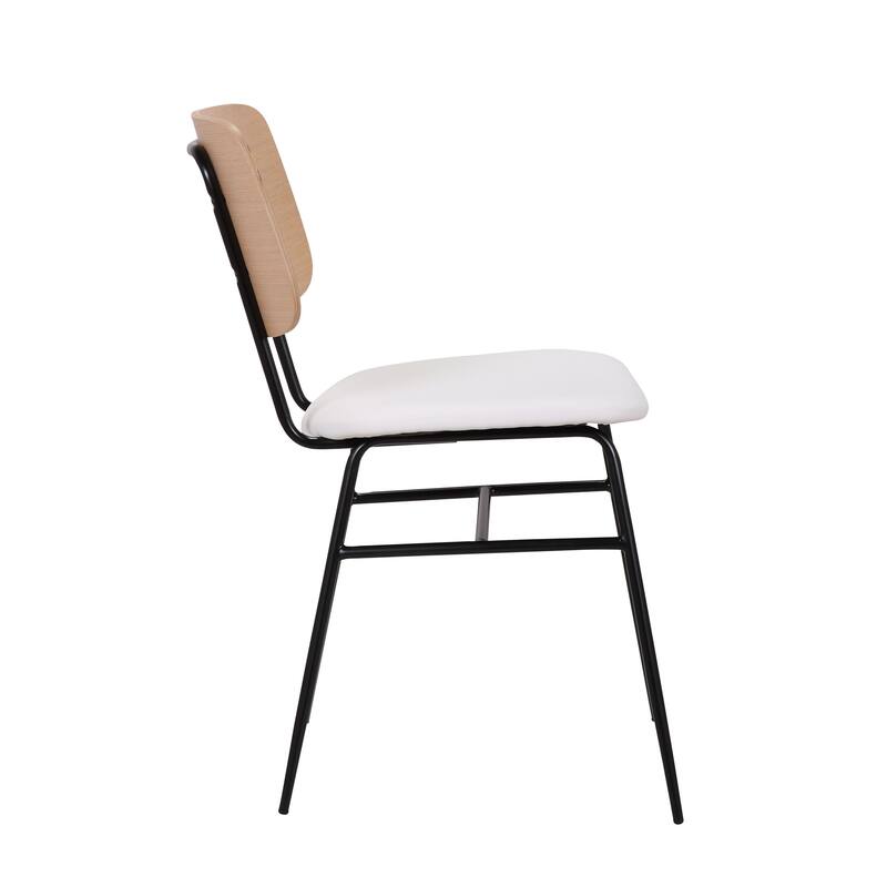 Porthos Home Edsel Set of 2 Dining Chairs, PU Leather, Steel Frame