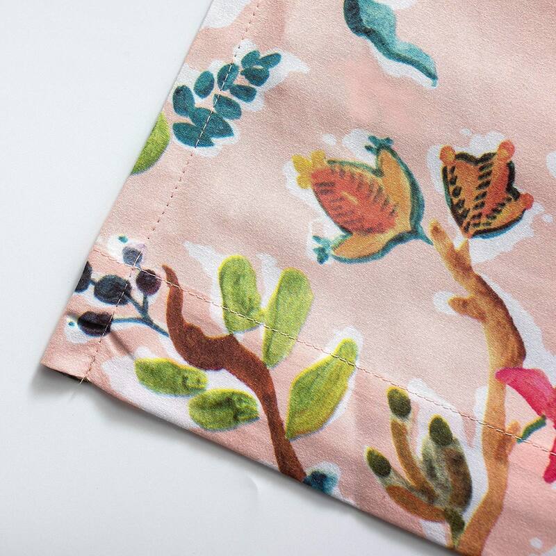 DriftAway Lauren Colorful Watercolor Tree Pattern Window Curtain Valance - 52'' width x 18'' length - 52'' width x 18'' length