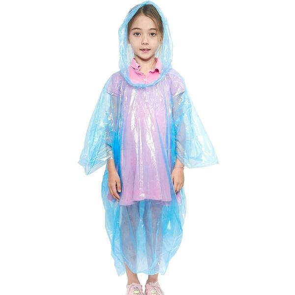 Shop 12 Pack Emergency Rain Coat Hooded Rain Ponchos For Kids Girls With Hood Disposable Plastic 4 Colors Overstock 30994352