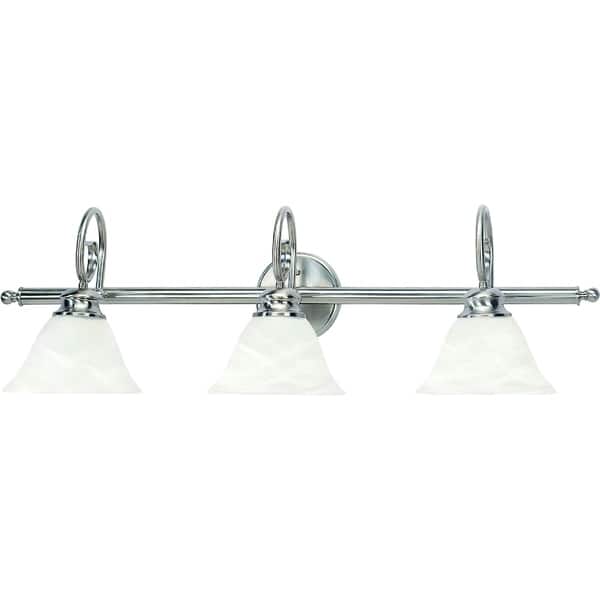 slide 1 of 1, Volume Lighting Troy 3-Light Indoor Brushed Nickel Vanity
