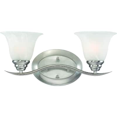 Volume Lighting Trinidad 2-Light Indoor Brushed Nickel Bath or Vanity