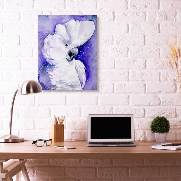 Shop Stupell Industries Space Bird Watercolor Animal Purple Painting Canvas Wall Art Overstock 30995458