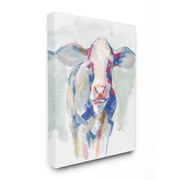 Shop Stupell Industries Colorful Cow Farm Animal Painting Canvas