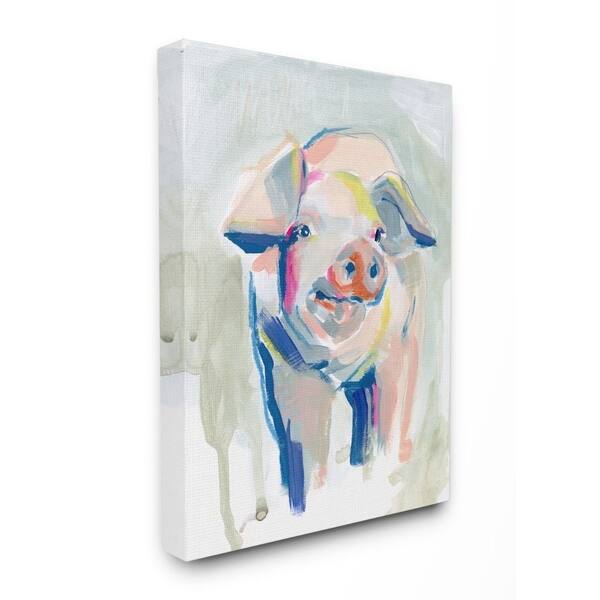 Shop Stupell Industries Colorful Pig Farm Animal Painting Canvas