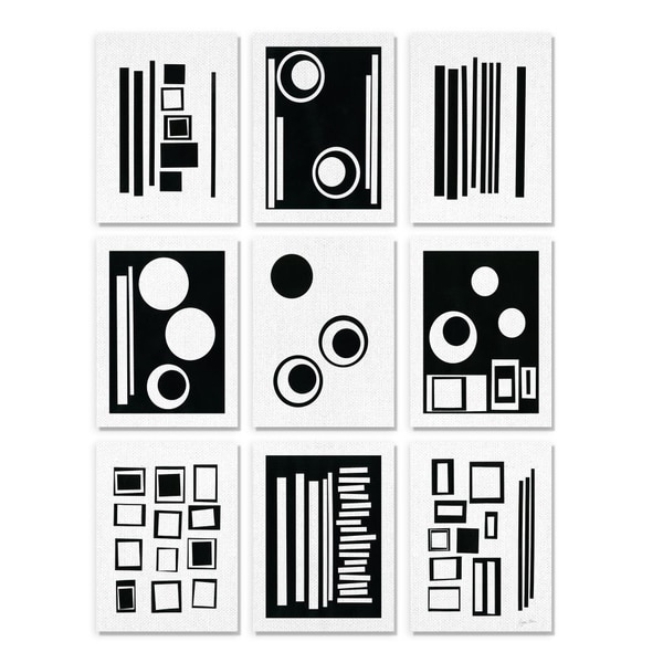 Stupell Black And White Abstract Geometric Shape Designs, 9pc Multi Piece  Canvas Wall Art Set, 11 x 14 - Bed Bath & Beyond - 30997422
