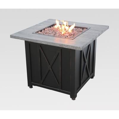Endless Summer LP Gas Outdoor Fire Pit with Wood Look Resin Mantel