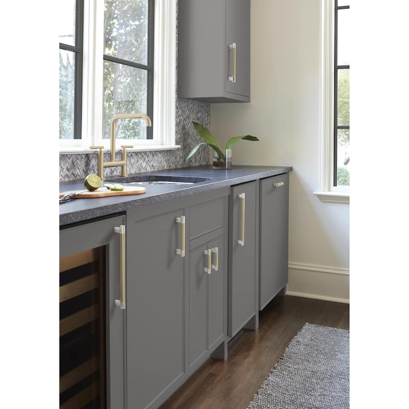Esquire 5-1/16 in (128 mm) Center-to-Center Polished Nickel/Golden Champagne Cabinet Pull