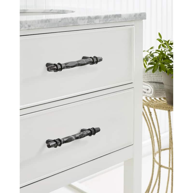 Carrione 5-1/16 in (128 mm) Center-to-Center Marble Black/Black Bronze Cabinet Pull