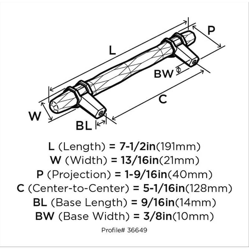 Carrione 5-1/16 in (128 mm) Center-to-Center Marble Black/Black Bronze Cabinet Pull