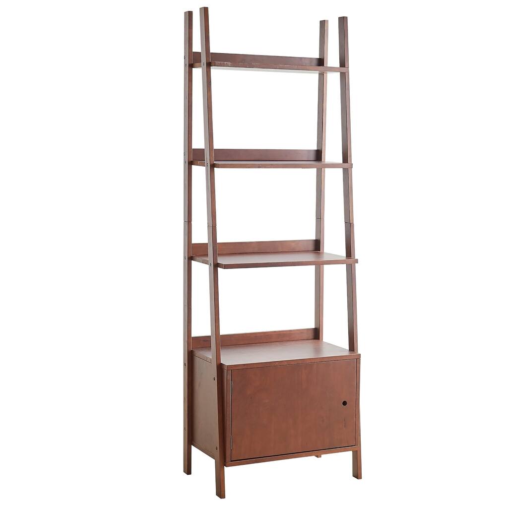 70.75 In. 3 Tier Stepladder Wood Storage Cabinet Bookshelf