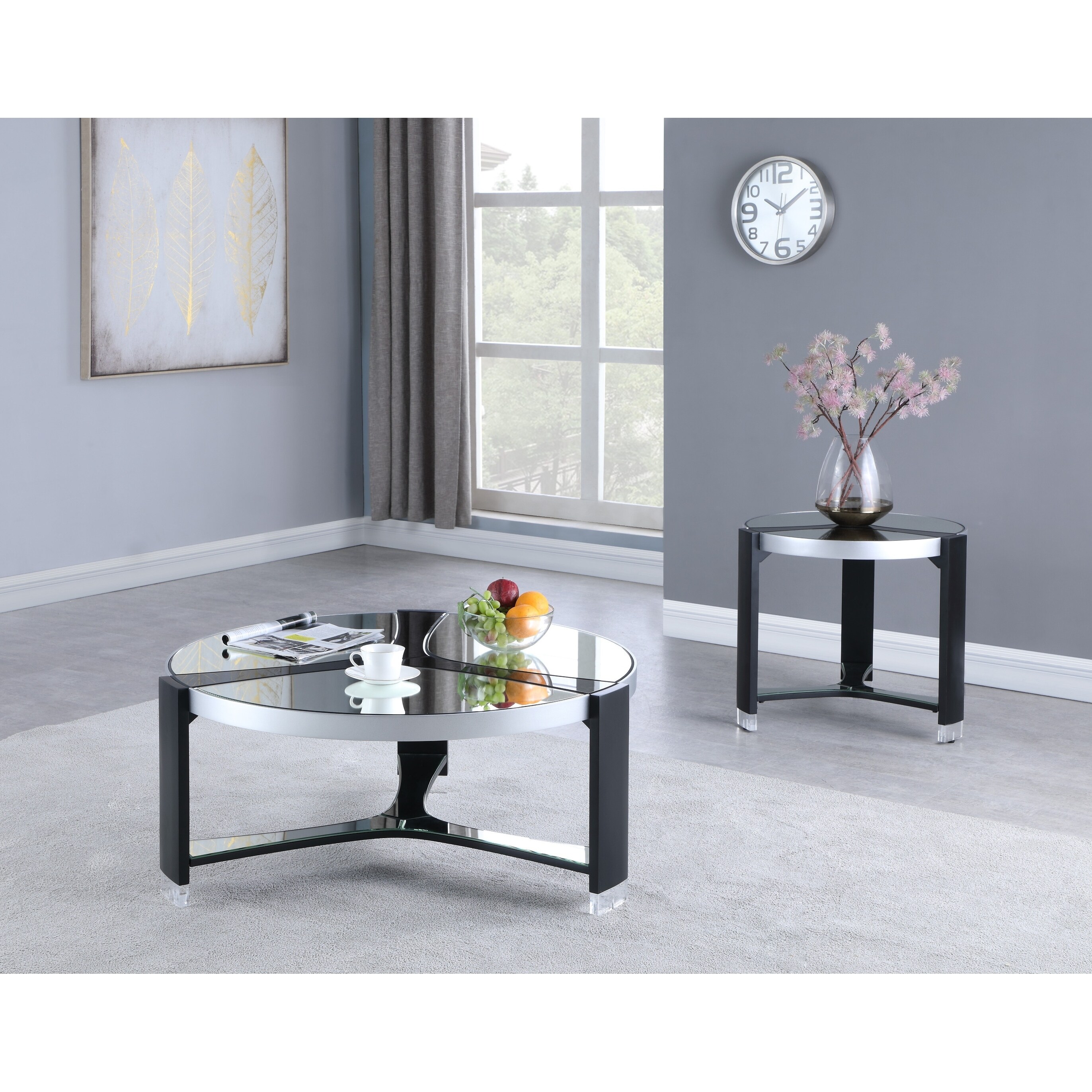 black glass lamp tables