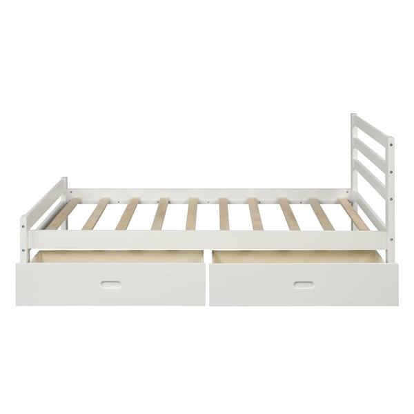 pix White Full Bed With Storage And Headboard usd