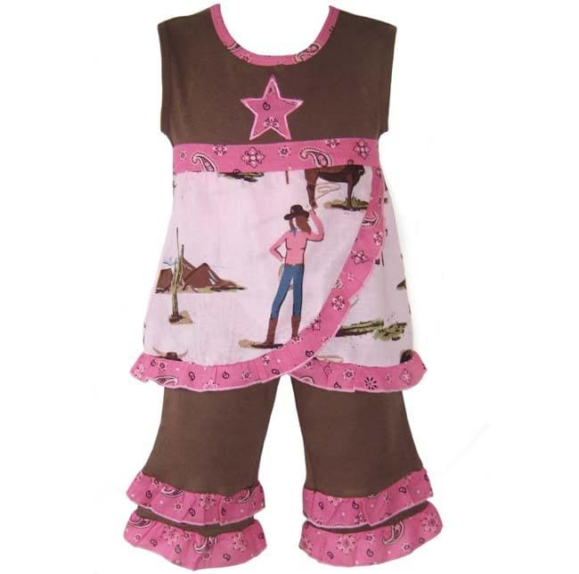 AnnLoren Girls Western inspired 2 piece Outfit