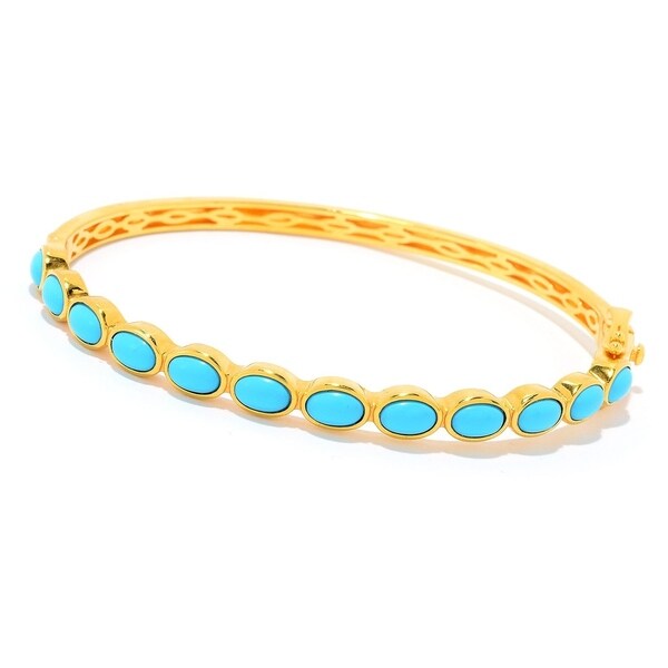 gold bracelet with turquoise stone