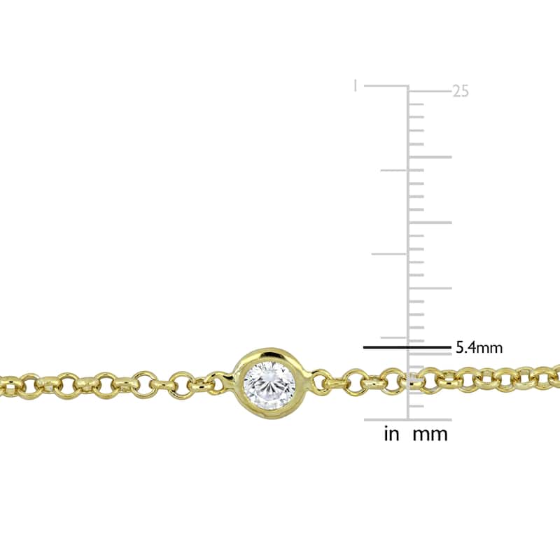 10ct TW Cubic Zirconia by the Yard Station Necklace in Yellow Plated Sterling Silver by Miadora