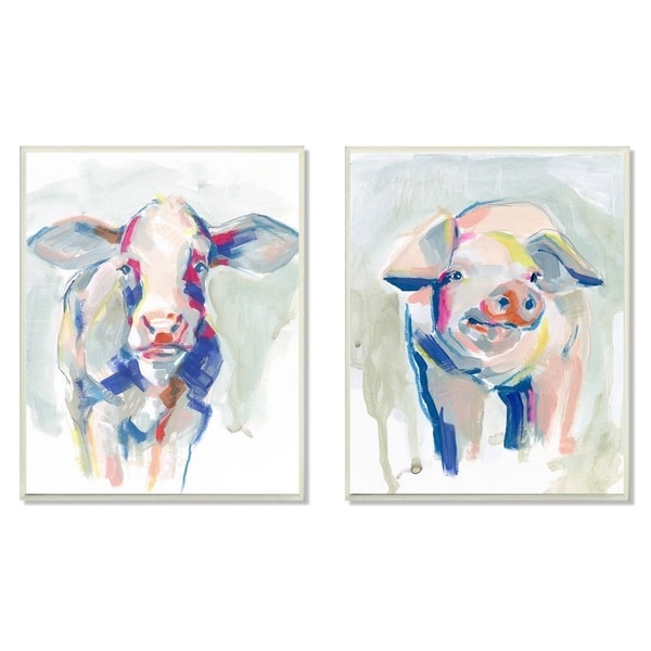 cow painting on wood