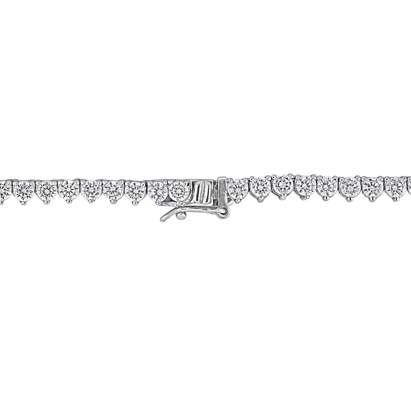 Miadora 27ct TW Cubic Zirconia Vintage Tennis Necklace Sterling Silver - 18 in x 5.5 mm x 4 mm