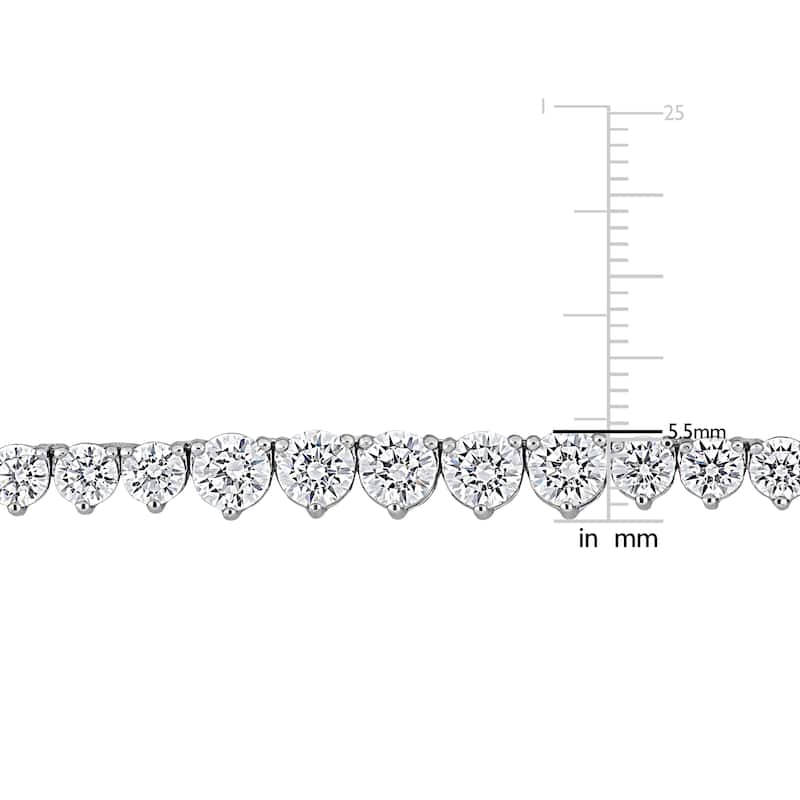 Miadora 27ct TW Cubic Zirconia Vintage Tennis Necklace Sterling Silver - 18 in x 5.5 mm x 4 mm