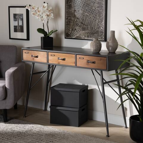 Carbon Loft Kulvinder Modern and Contemporary Industrial 3-drawer Console Table
