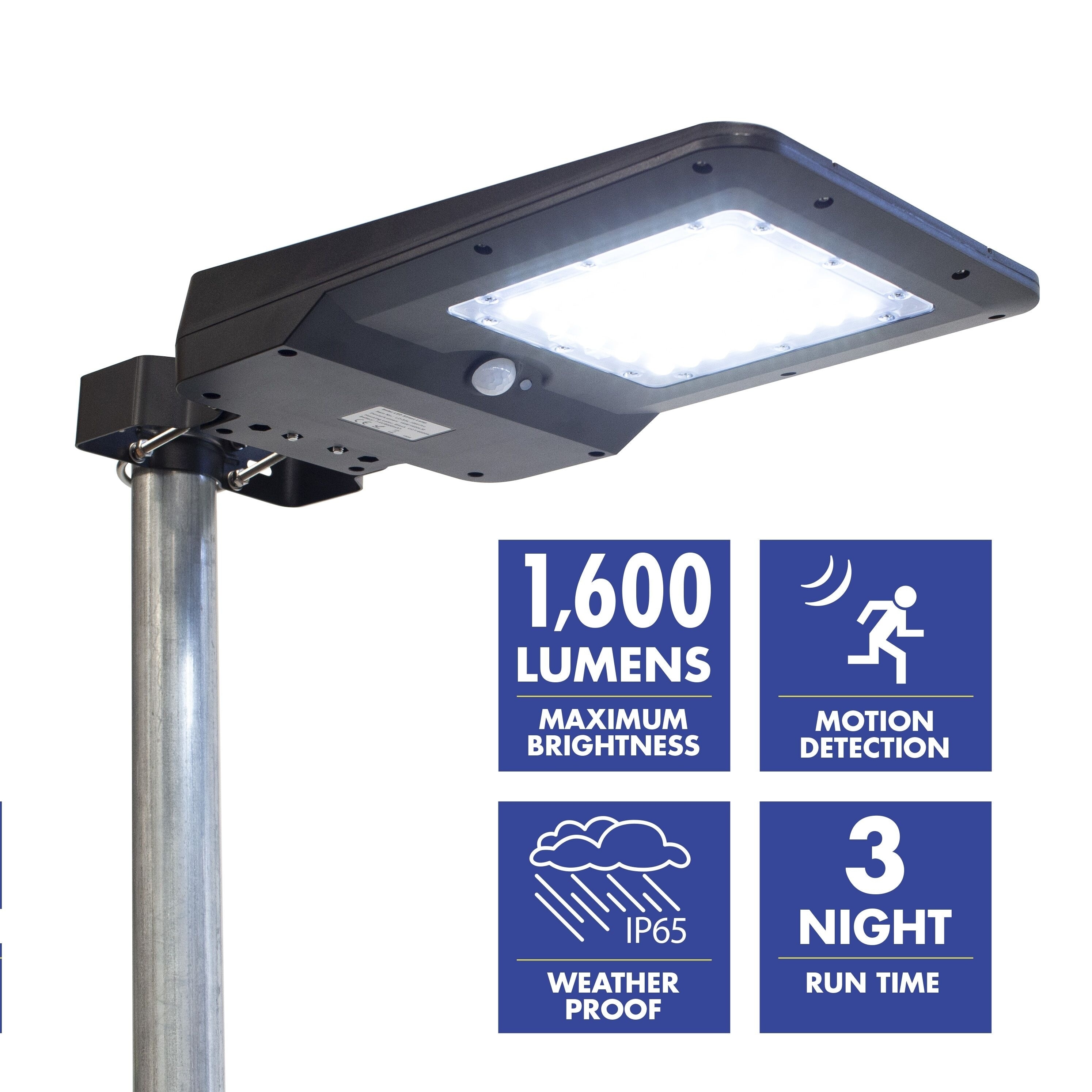 500W LED Solar Street Lights Outdoor， Dusk to Dawn Security Flood Light  with Remote Control ＆ Pole， Wireless， Waterproof， Perfect for Yard， Parking  l 最大の割引 DIY、工具