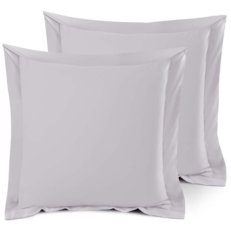 Nestl Soft Double Brushed Microfiber Pillow Shams - Set of 2 - Euro 26" x 26" - Light Gray Lavender