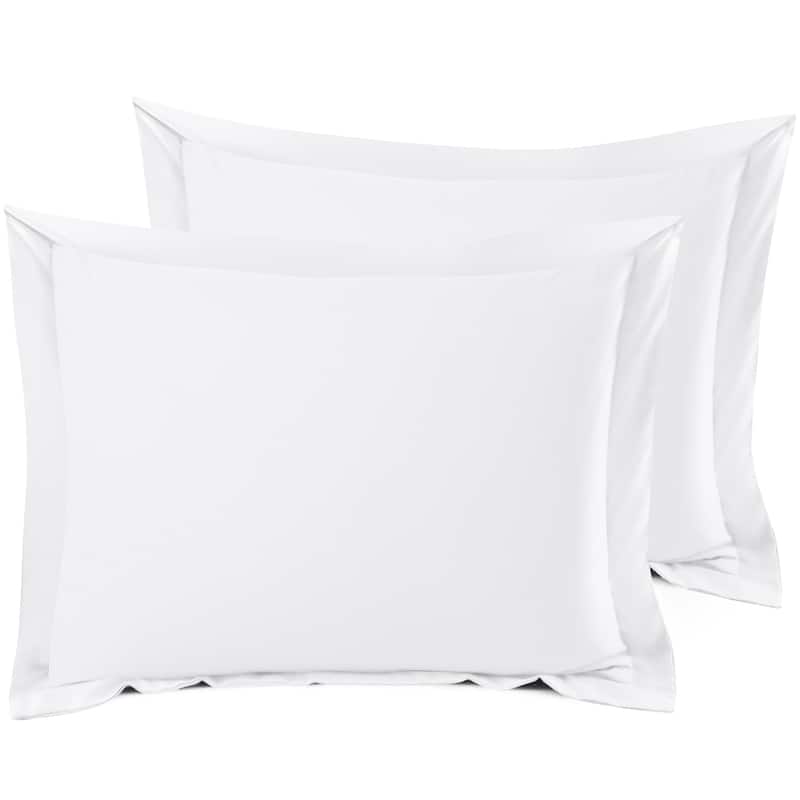 Nestl Soft Double Brushed Microfiber Pillow Shams - Set of 2 - Standard 20" x 26" - White