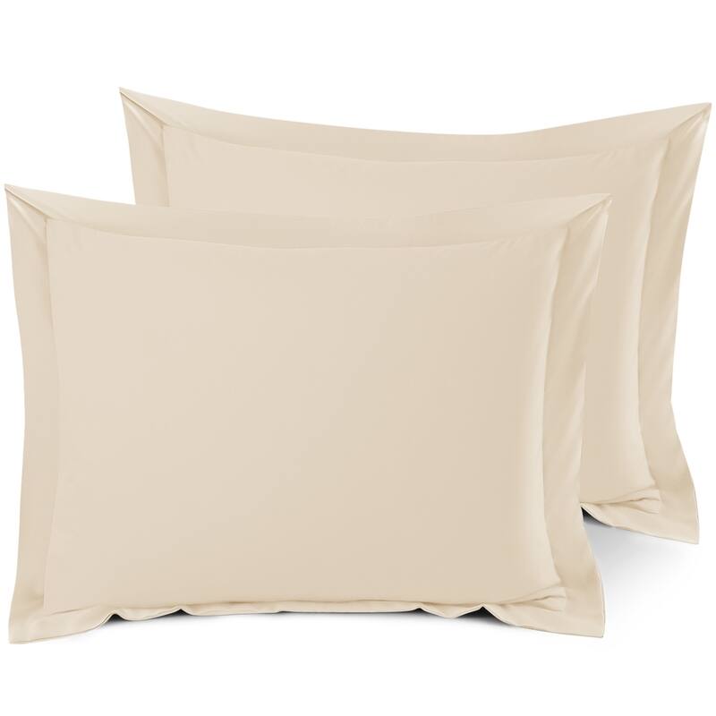 Nestl Soft Double Brushed Microfiber Pillow Shams - Set of 2 - Standard 20" x 26" - Beige Cream